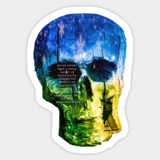 Skull- Never Doubt -Snowflake Sticker